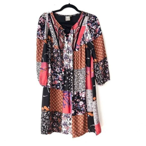 One September x Anthropologie Arcata Patchwork Peasant Dress Size XS - Picture 2 of 7
